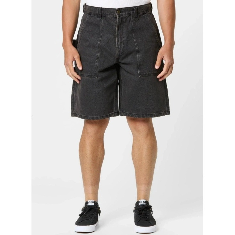 Vans Skate Utility Loose Denim Shorts Black Charcoal Denim Mens Size 32 NEW